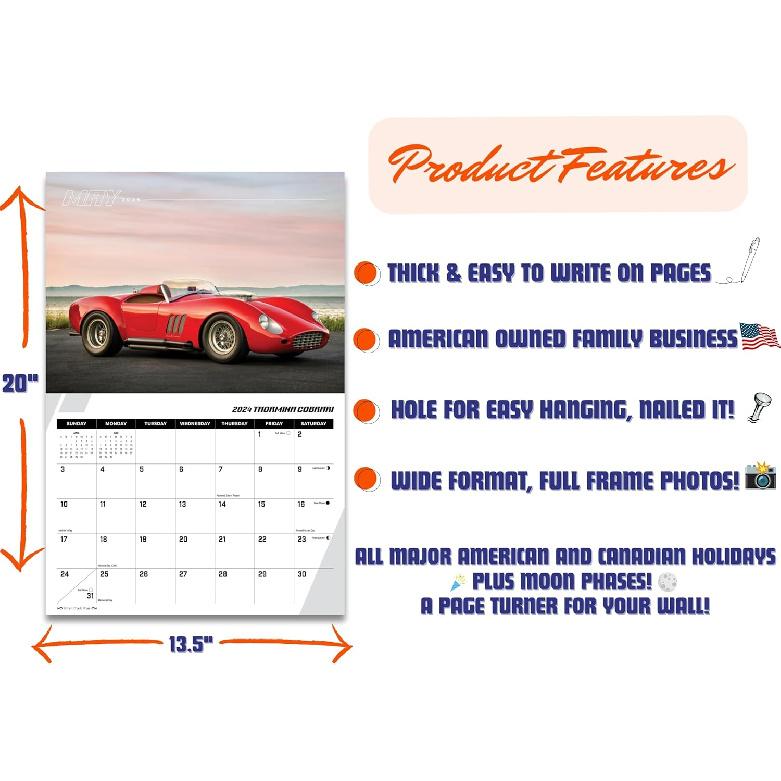 2026 Super Cars Calendar - Stunning Photography - Luxury Sports Dream Car Wall Calendar 2026 - Ideal for Home, Office, Garage - Gift for Auto