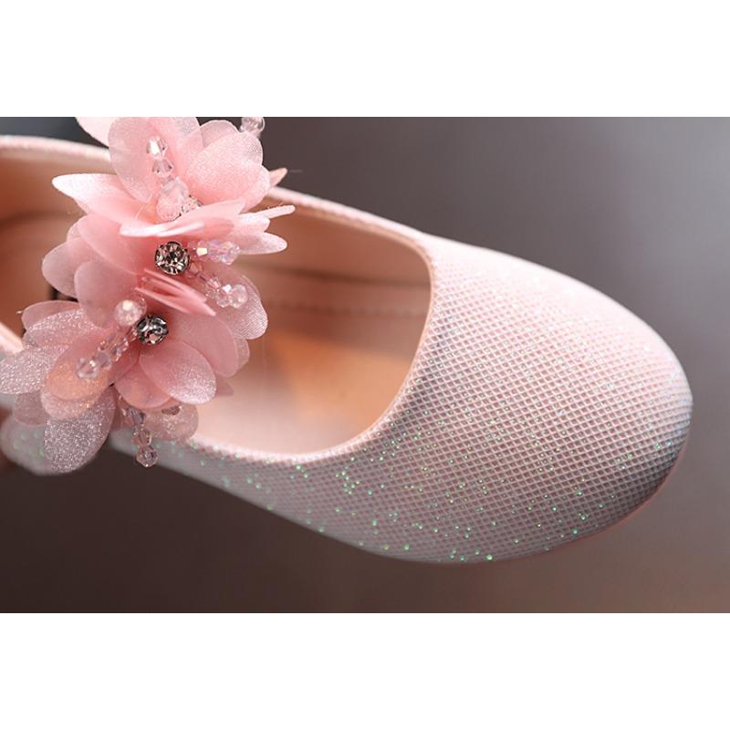 Neue einfarbige Mädchen Strass Schleife flache Schuhe Kinder Ballerinas Koreanischer Stil Lederschuhe Mädchen Tanzschuhe