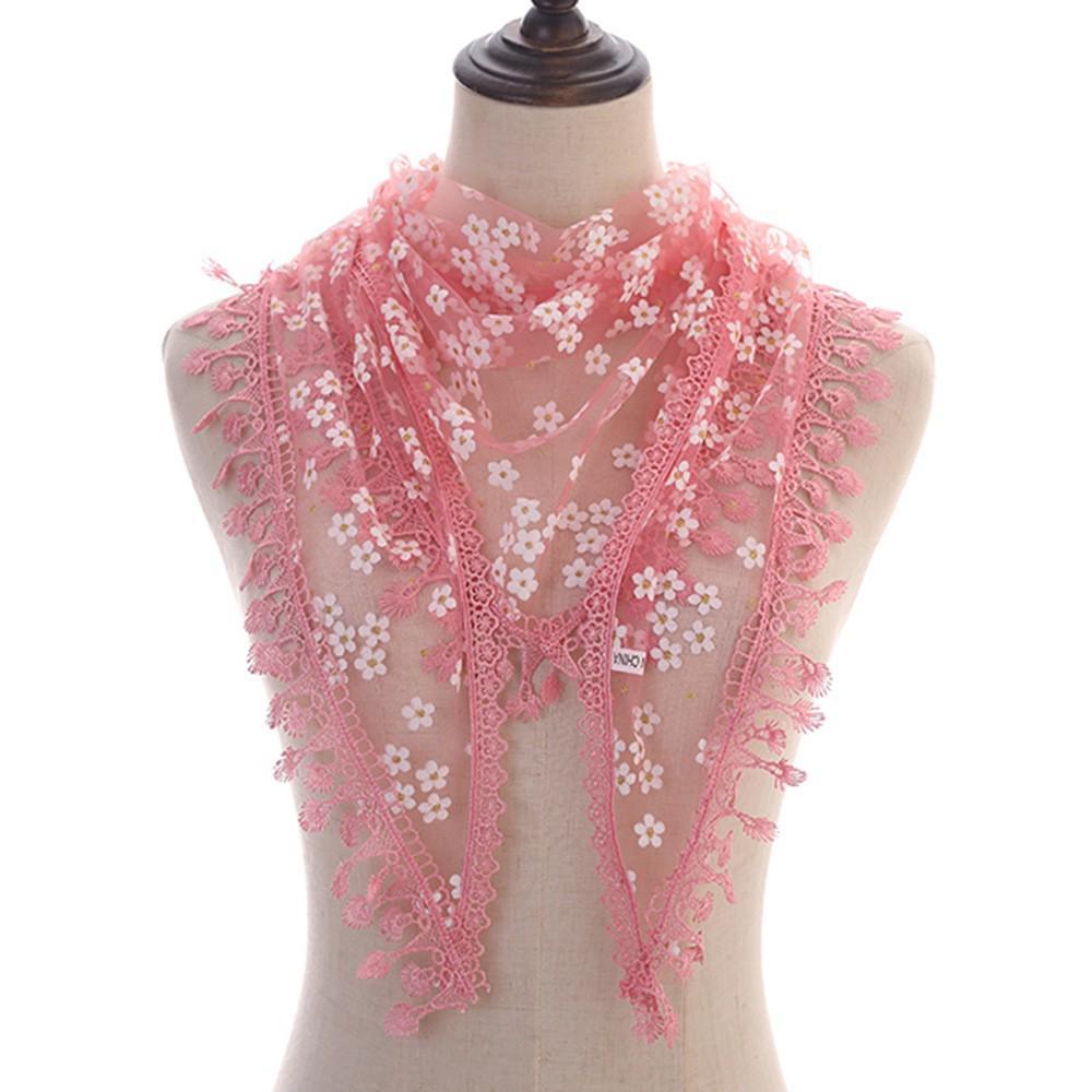 Korean Floral Tassel Shawl: Lightweight Summer Sun Protection Scarf