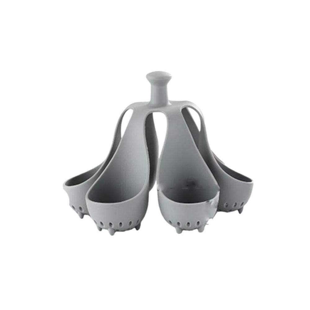 4/6 Grids Egg Holder With Anti-Scald Handle High-Temperature Resistant Silicone Egg Cooker For Home Kitchen Eggs Storage Tools