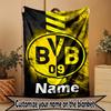 Personalizowany koc z nadrukiem Borussia Dortmund, Dekoracja domu, Sypialnia, Sofa, Kemping, Kanapa, Prezenty na Urodziny Boże Narodzenie