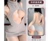 Sexy Sexy Sweater Open Chest Loose Knitted Sweater Uniform Temptation Pure Backless High Neck Sleeveless Sweater