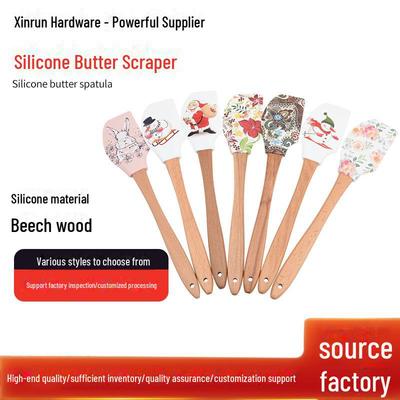 Manico in Legno di Faggio Raschietto per Panna in Silicone - Strumento Innovativo per Torte e Dolci