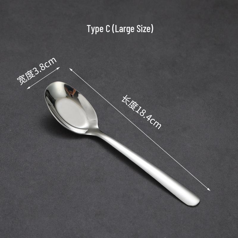Stainless Steel Long-Handle Thickened Flat Spoon for Home, Hotel, or Restaurant