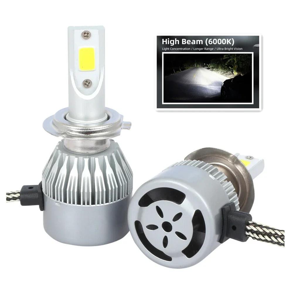 

2 шт. 9007 светодиодные автомобильные фары лампы H13 9004 H4 9008 автолампа 72 Вт COB 6000K 12 В 24 В 5000LM&H13