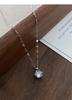 Sterling Silver Zirconia Solitaire Necklace: Six-Prong Light Luxury Clavicle Chain, High-End Niche Design.