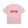 A1-03 Letnia Koszulka z Czerwonym Nadrukiem Thrasher Męska Damska Bawełniana Oversize Krótki Rękaw Casualowa Streetwearowa Koszulka Top
