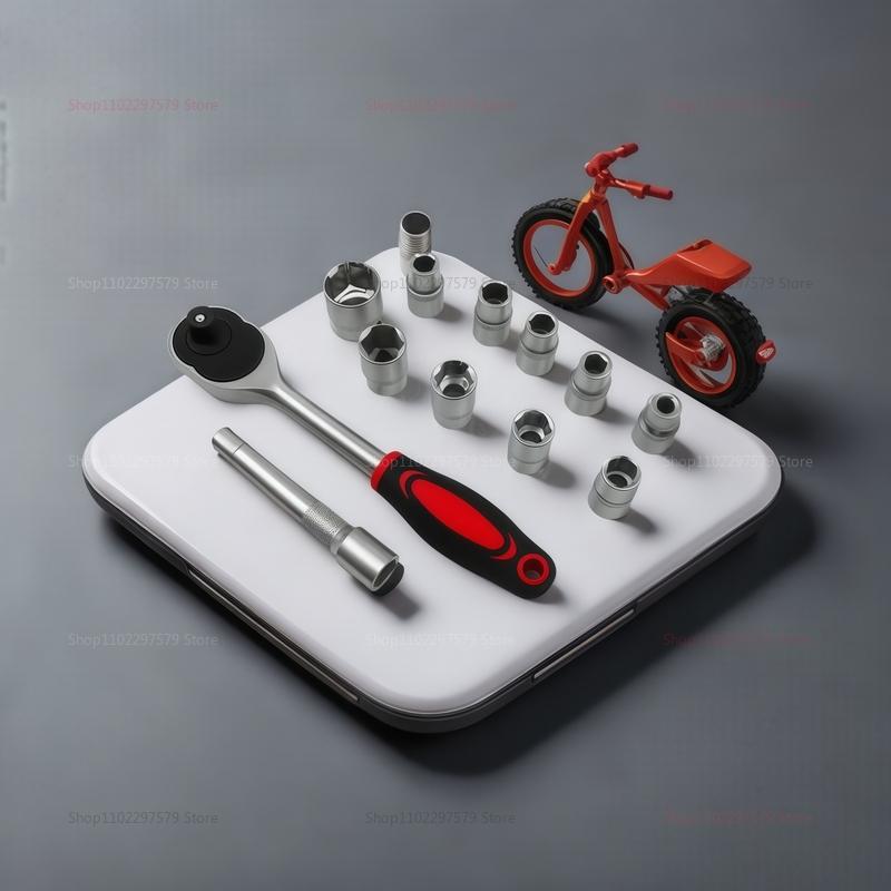 12-piece ratchet vehicle tool set socket wrench combined with multi-functional repair dimensions 4mm-24mm sleeve