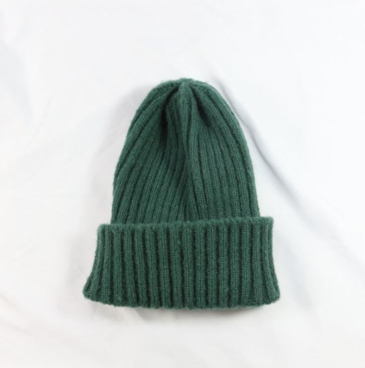 Autumn and Winter Warm Chic Knitted Hat Solid Color Crimped Casual Wool Hat Schoolgirl