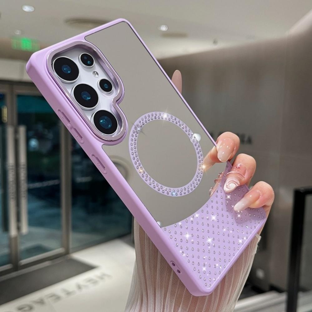 Stylish Flash Diamond Colored Mirror Magnetic Case for Samsung S25 S26 S23 S22 S24 Ultra Plus FE A55 A56 A35 A25 A15 A26 Cover