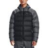 Under Armour Farbblock-Design Logo Reißverschluss Winddicht Warm Kapuzen-Daunenjacke Herren Jacken Schwarz Grau 1364903-002