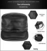 Men's Genuine Leather Flat Cap - Autumn/Winter Baseball Style for Middle-aged & Elderly