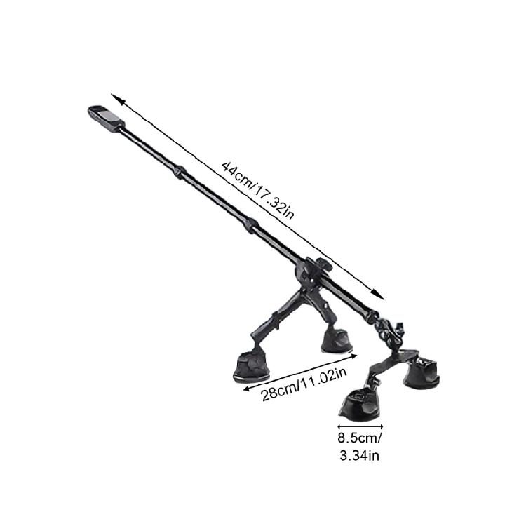 Aluminiowy Zestaw Montażowy 5 w 1 z Przyssawką Samochodową i Ukrytym Uchwytem na Selfie Stick do Kamery Akcji X2/X4