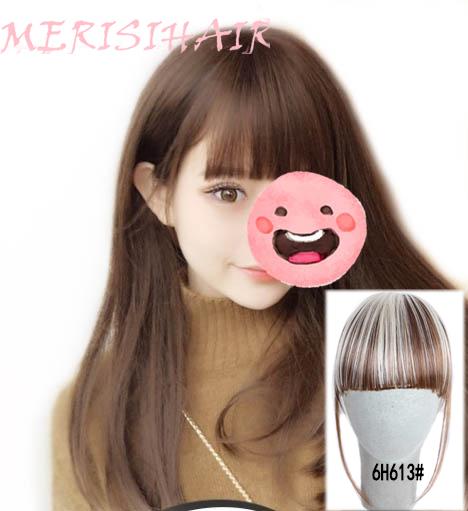 MISS WIG Klip Saç Patlama Sentetik Hava Patlama Ince Görünmez Uzatma Kadınlar Için Düz Ön Temiz Peruk