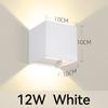 Modern Outdoor Staircase & Garden Waterproof Black White Square High Brightness LED Aluminum Wall Lamp