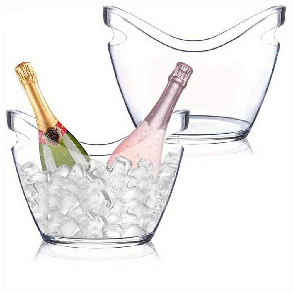 Anti-fall Wine Chilling Bucket Acrylic Champagne Bottles Ice Cooler Transparent Ice Bucket  Party