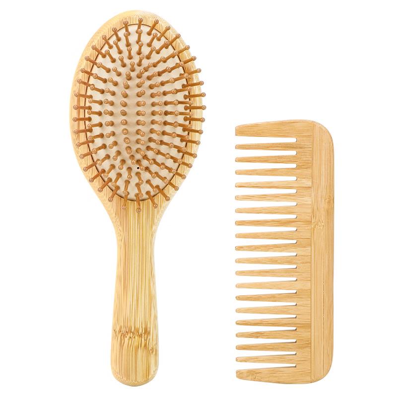 JINGRUIXIANG Bamboo Air Cushion Hairbrush & Comb Set