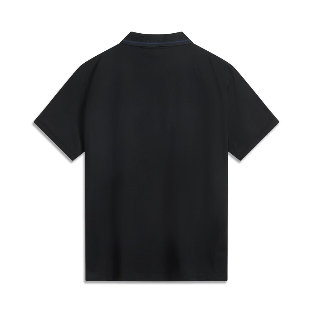 Li Ning Sports Lifestyle Series Solid Color Comfortable Breathable Versatile Short Sleeve Polo Shirt Men Polo Shirts Black APLV063-2