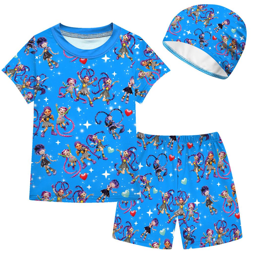 20911 2pcs Children Girls Lily Lovebraids Swimsuit Swimwear Top Shorts 100cm синий