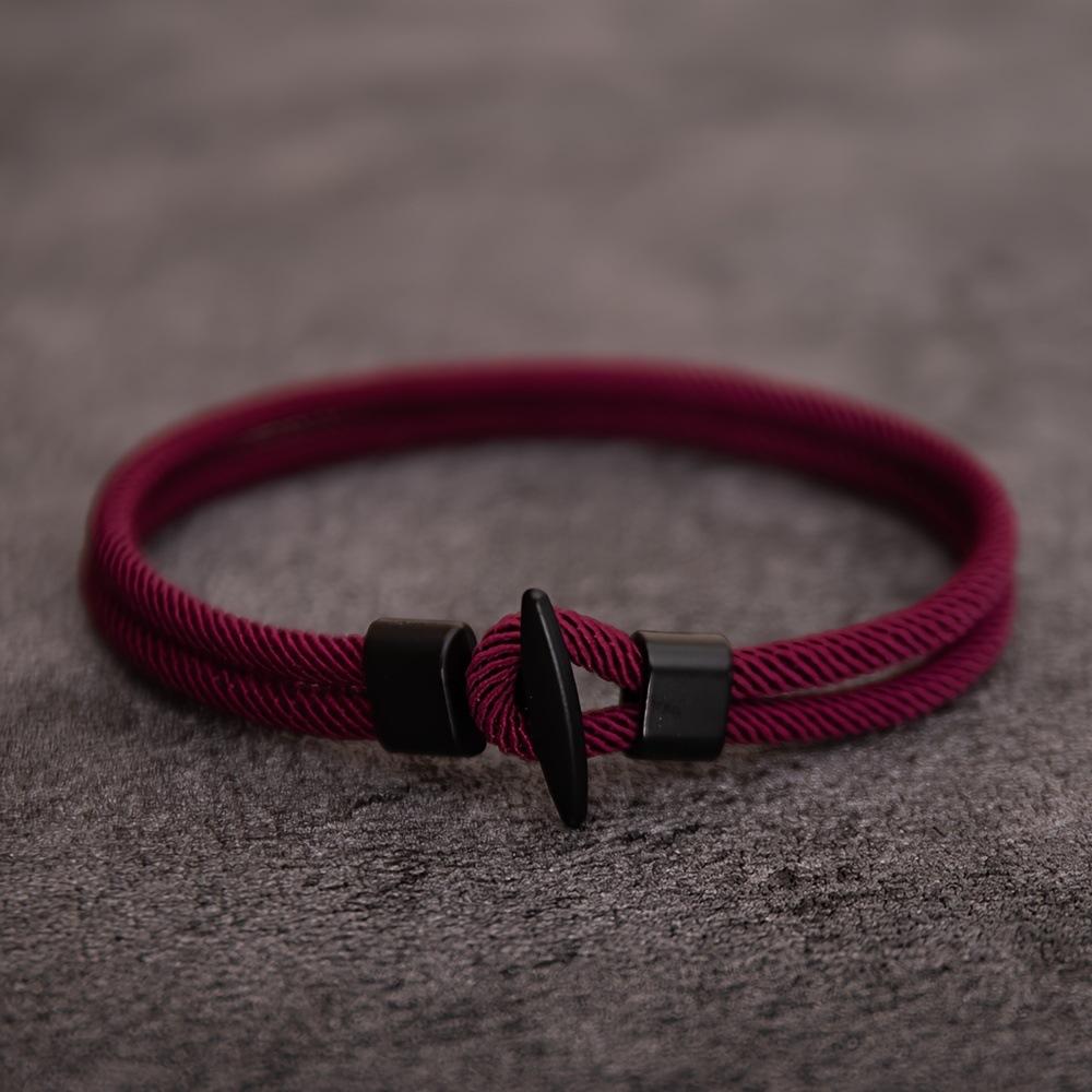 1 sztuka Czarny Zapięcie T Zapięcie Samolotowe Pleciona Bransoletka Mediolańska Kolorowa Bransoletka dla Pary Przyjaźni