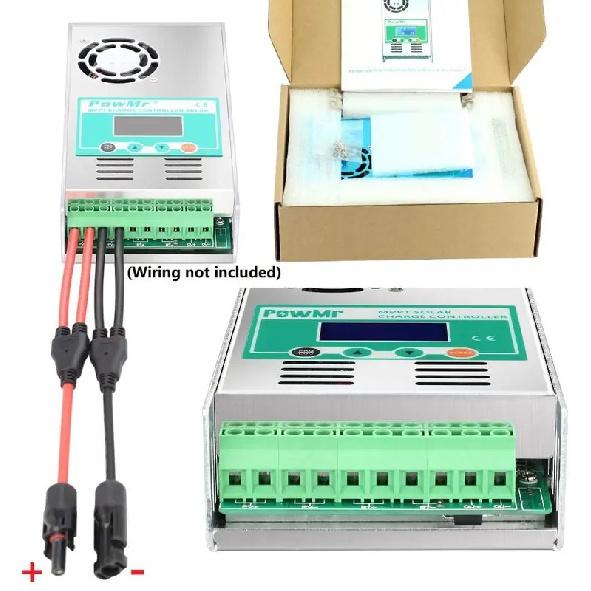 PowMr MPPT Solar Charge Controller 60A LCD Display 12V 24V 36V 48 Auto Solar Panel Battery Charge Regulator for Max 160VDC Input