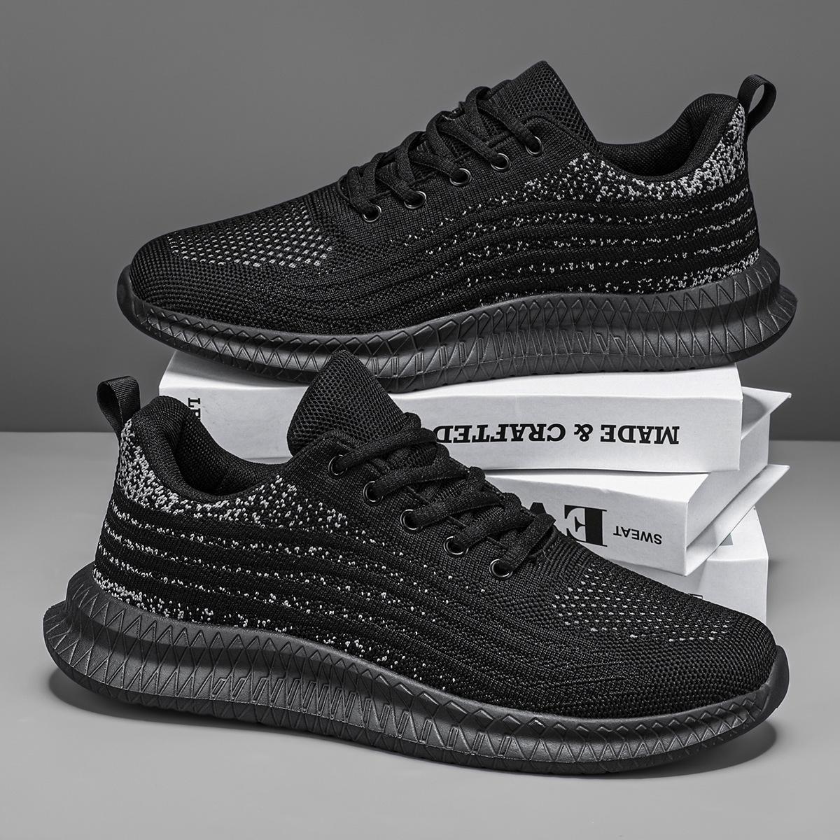 

Осень 2025 года, новые легкие дышащие спортивные туфли, модные, универсальные, большого размера, не боящиеся холода, мужские туфли 47 чёрный