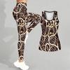 Graphic and Text Pattern Print Yoga Outfit for Women Fashion Workout Leggings Fitness Sports Casual Yoga Set Sports Suit