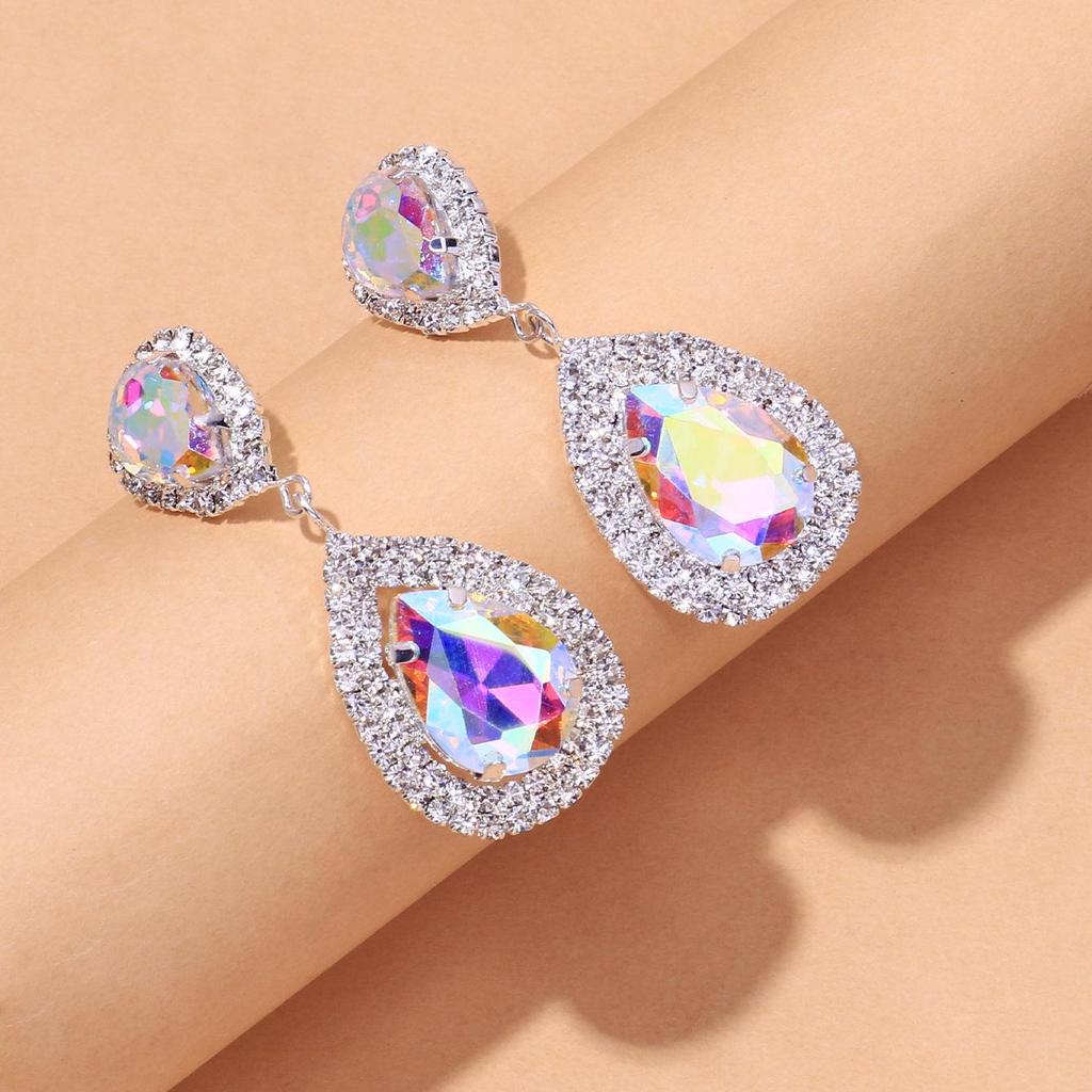 Trendy Crystal Teardrop Earrings for Evening Wear
