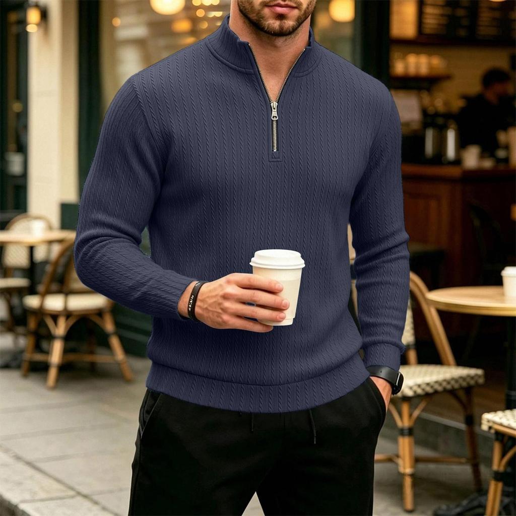 Herren Pullover mit Rollkragen Strickpullover Langarm Lässiges Basisschicht Oberteil für Herbst Winter