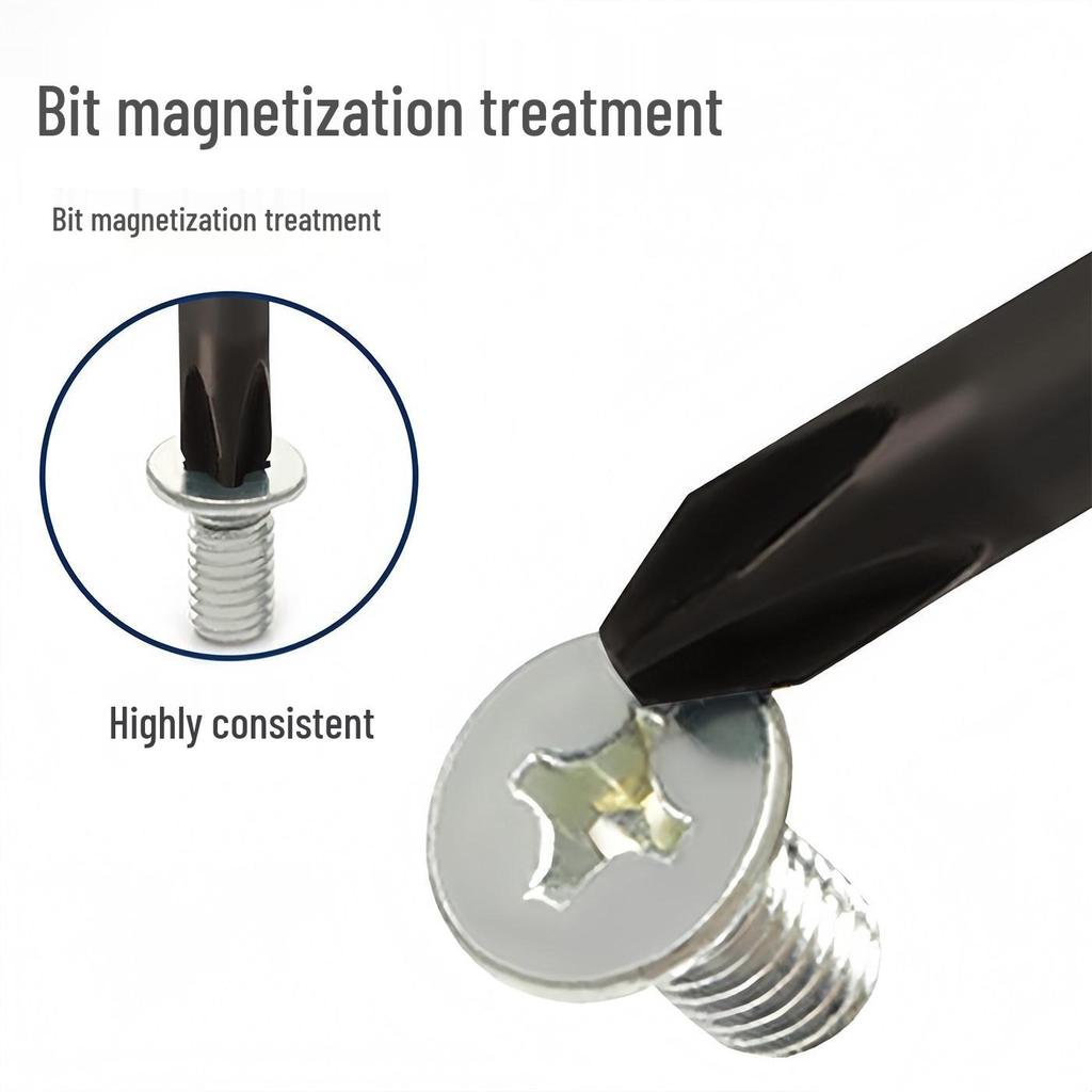 Compact Multi-tip Screwdriver: Short Stubby, Phillips, Slotted, Torx for Manual Use