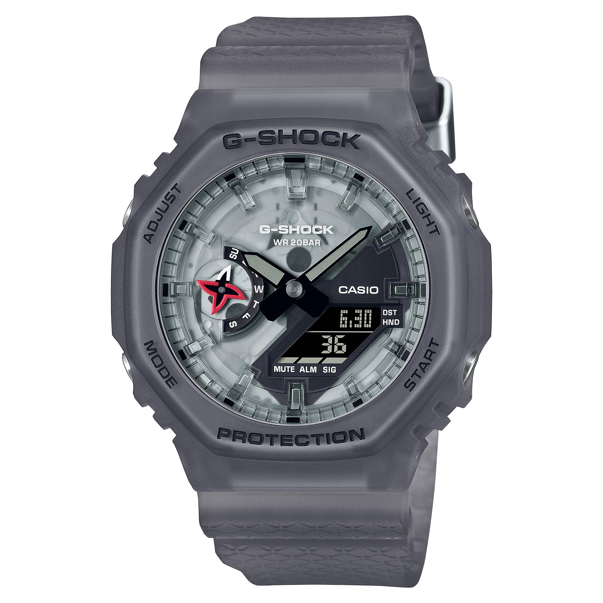 

Casio G-SHOCK Men s Resin 200M Water Resistant Analog Shock Resistant Quartz Watch GA-2100NNJ-8A серый