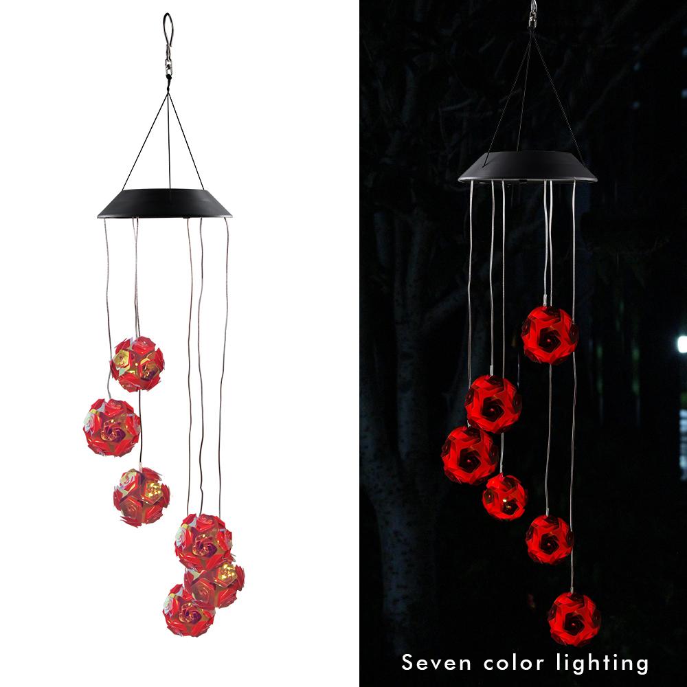 Solar Laser Wind Chime Lights Solar Powered Disco Ball Lamp Landscape Courtyard Lights Waterproof Outdoor Decorative Lamp