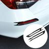 Black/Carbon Fiber Look Rear Bumper Reflector Decorative Frame For Honda Civic 11th Gen 2022-2024 Rear Fog Light Lamp Cover Trim