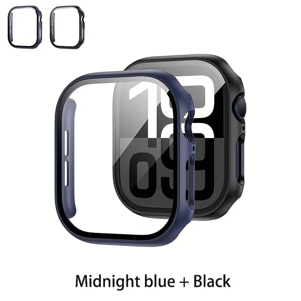 Screen Protector For Apple Watch Case 10 9 8 7 6 5 4 SE 46mm 42mm 45mm 44mm 41mm 40mm Tempered Glass PC Bumper Cover Protectives