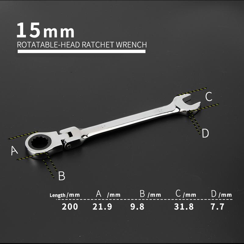 Activități multifuncționale Set chei cu clichet 180 de grade Chei flexibile cu cap deschis Unelte de mână pentru reparații auto Cheie combinată
