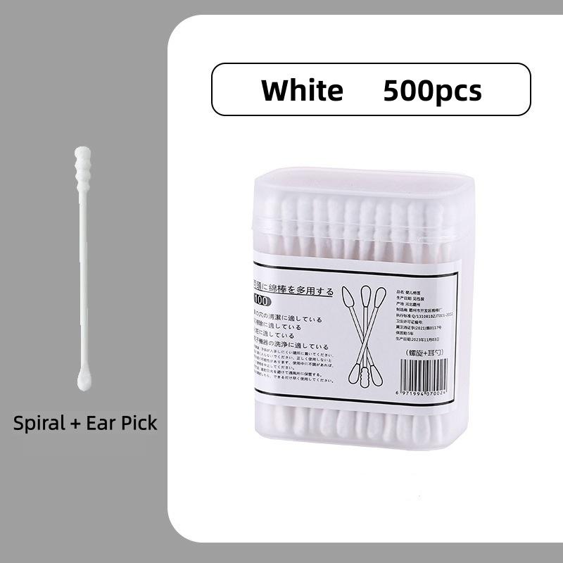 500pcs Bamboo Double-Ended Cotton Swabs - Gentle for Ears & Makeup, Unscented Disposable Ear Cleaning Cotton Swab Lip Tint