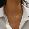 New Temperament Shiny Double Layer Cross Pendant Cross Pendant Necklace for Women Charm Collarbone Chain Jewelry Accessory Gift
