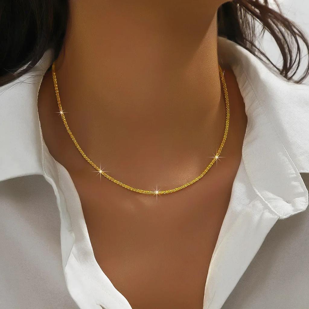 New Temperament Shiny Double Layer Cross Pendant Cross Pendant Necklace for Women Charm Collarbone Chain Jewelry Accessory Gift