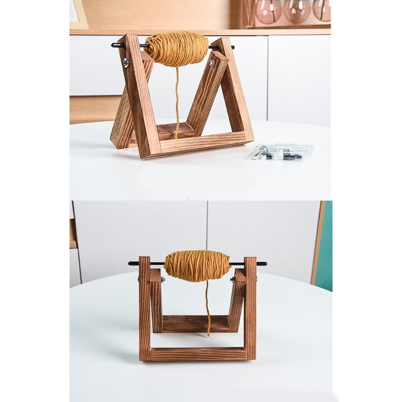 Holz-Garnspender 360 Grad drehbarer Holz-Garnhalter Ständer Schreibtisch Garnrollen-Organisator Für Strickprojekt