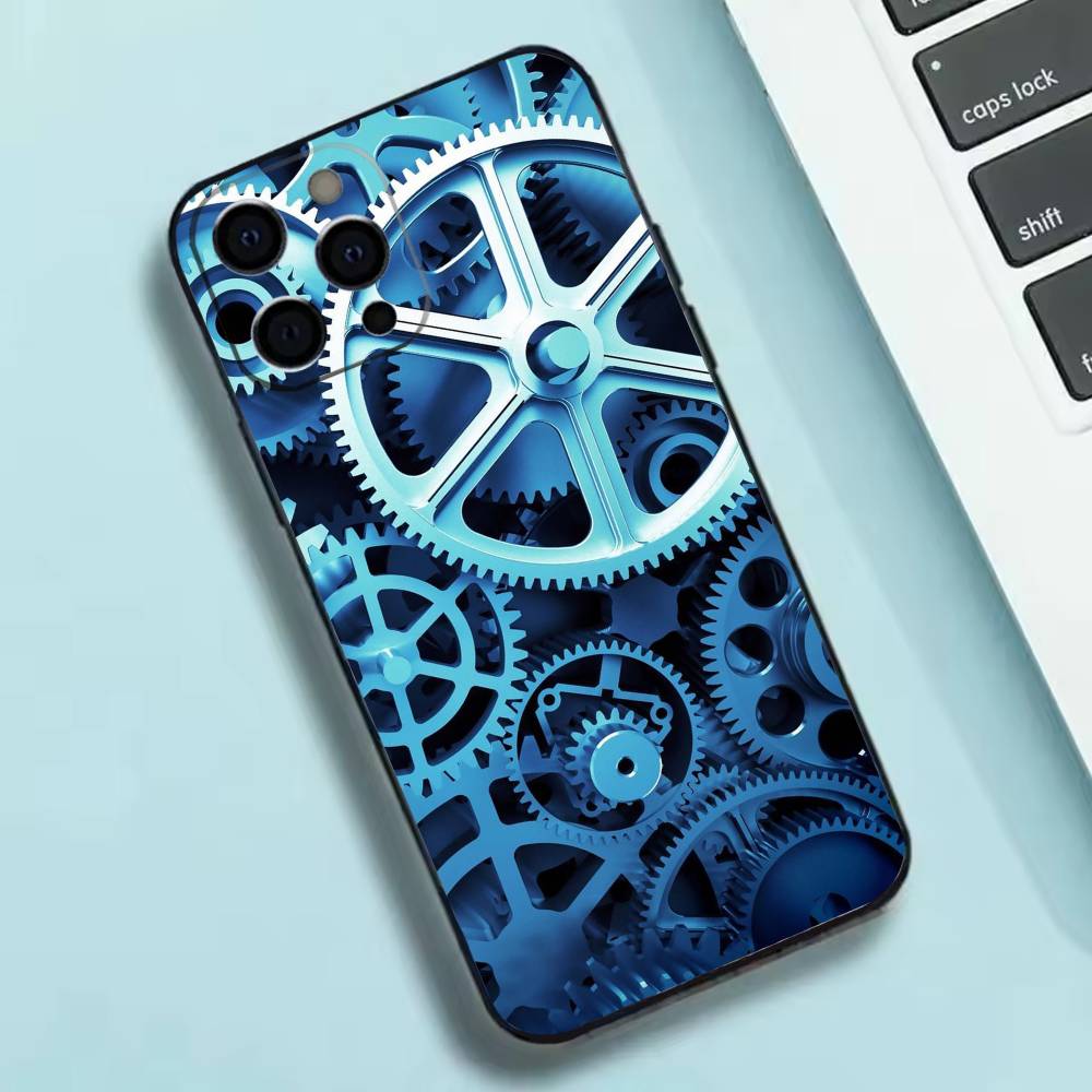 Chromatic Gear pattern Phone Case Silicone Soft For IPhone 17 16 15 14 13 12 11 X XR Plus Pro Max Plus