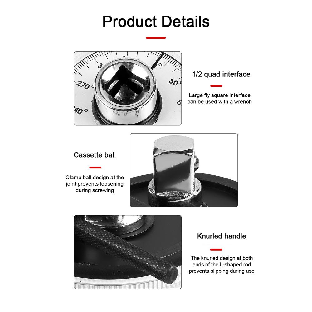 12 Angle Torque Gauges High Hardness Long Handle Torque Wrench Torque Meter Wrench Torque