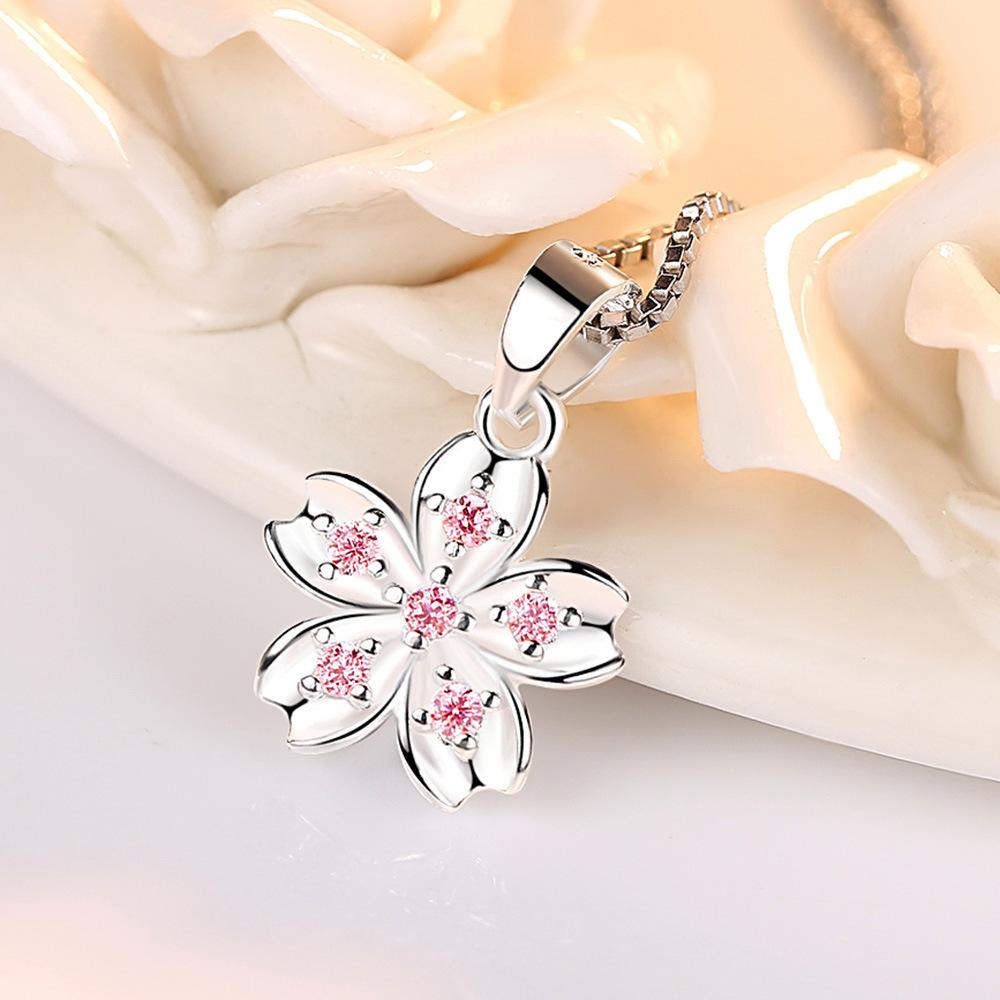 Silver Plated Necklace Pendant Accessories Cute Sweet Spring Item Jewelry, Female