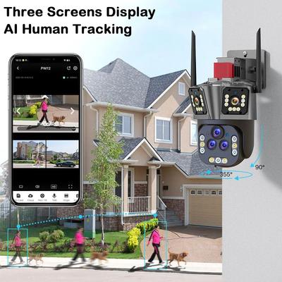 Neue Smart Home 20MP 10K WIFI Überwachungskamera Fünf Objektive Drahtlose Outdoor IP Kamera 20X Zoom Optische Auto Tracking CCTV Kamera PTZ