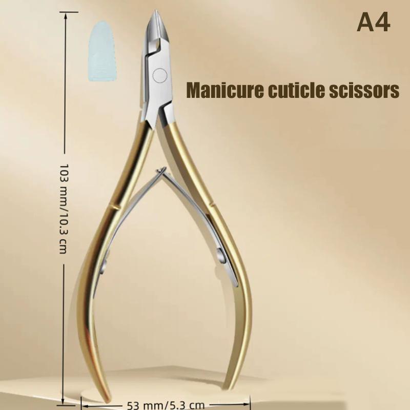 Stainless Steel Nail Cuticle Nipper 2in1 Dead Skin Scissors Sharp Manicure Beauty Tool for Salon and Home
