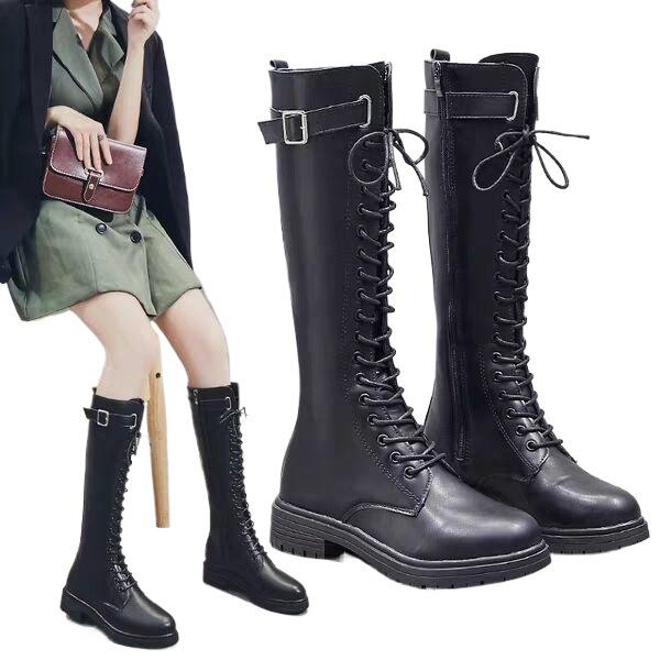 Internet celebrity boots women over the knee thin 2025 autumn and winter new black tall boots small medium boots knight boots