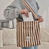 Canvas Bag Women's Trend Striped Fashion Versatile Shoulder Bag Shopping with Commuter Shoulder Bag