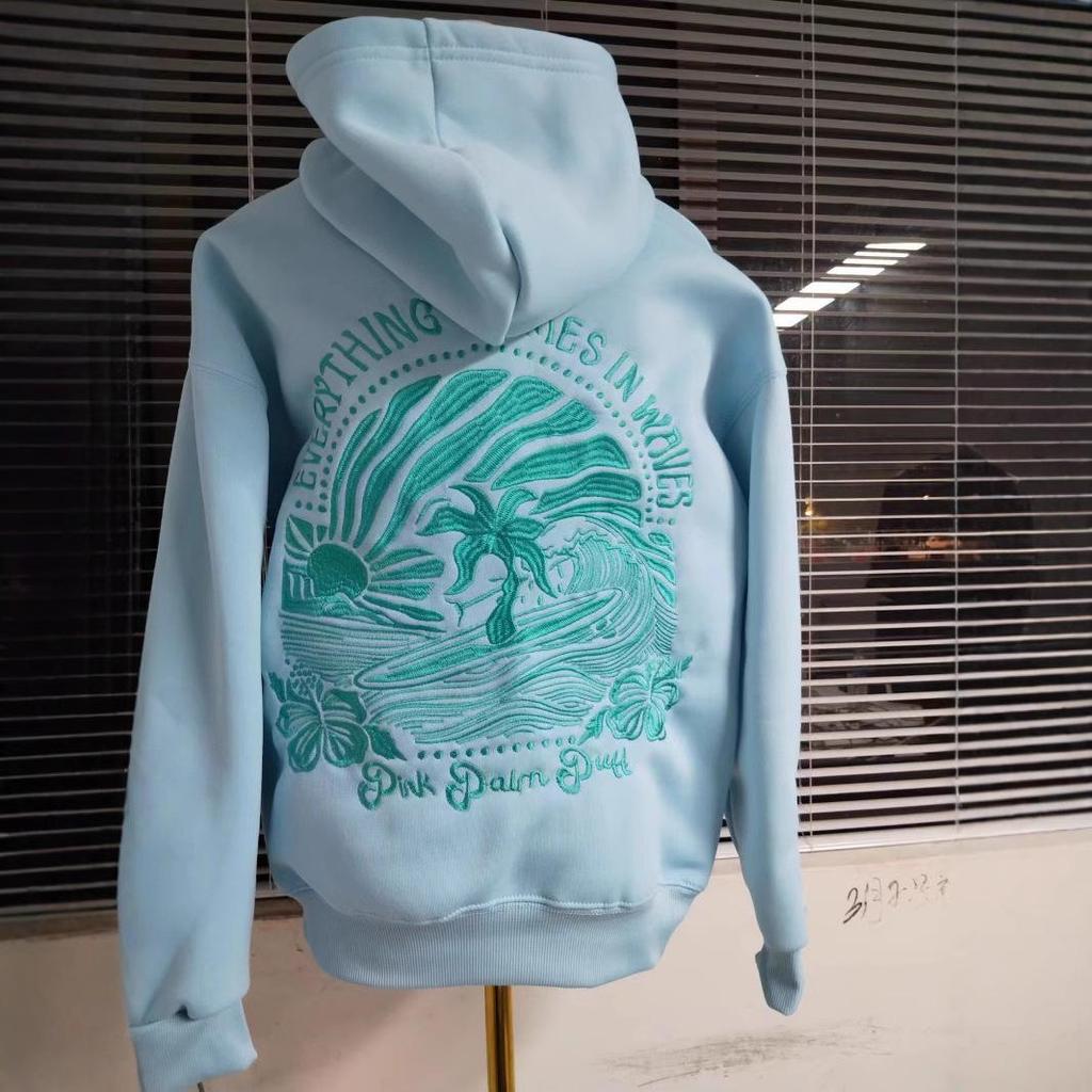 Popular European-Size Embroidered Drop Shoulder Hoodie