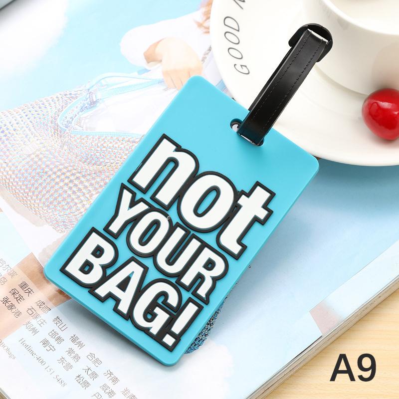 Novelty Strong Luggage Tag Silicone Letter Suitcase Name Address ID Tag Holiday