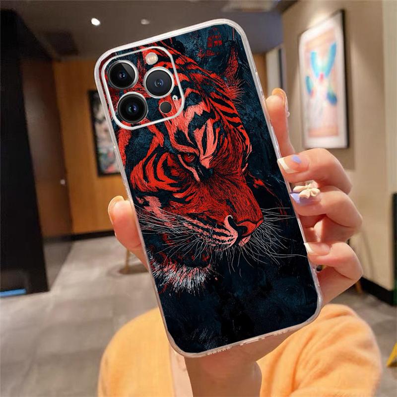 

Japanese tiger Art Phone Case Carcasa Funda For iPhone 17 Pro Max Air 17 16 15 14 13 Pro Max 15 16 Pro 15Plus iphone 13