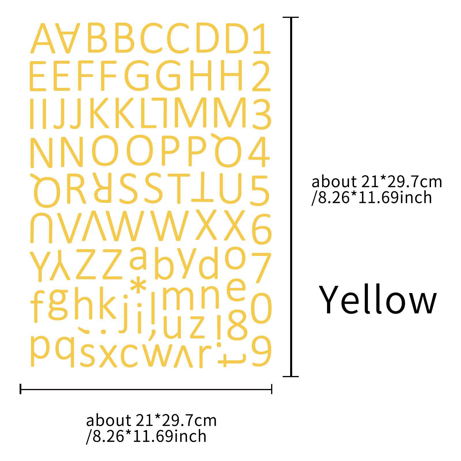 

Барвисті англійські декоративні блокноти, кухлі та наклейки своїми руками з 12 предметів A4 Alphanumeric Stickers 1024 жовтий